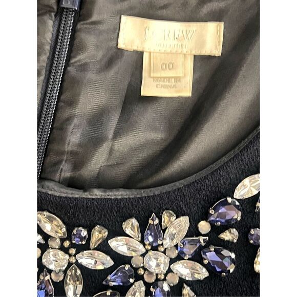 J. Crew Navy Embellished Short Sleeve Wool Career Blouse size 00 - Picture 4 of 4
